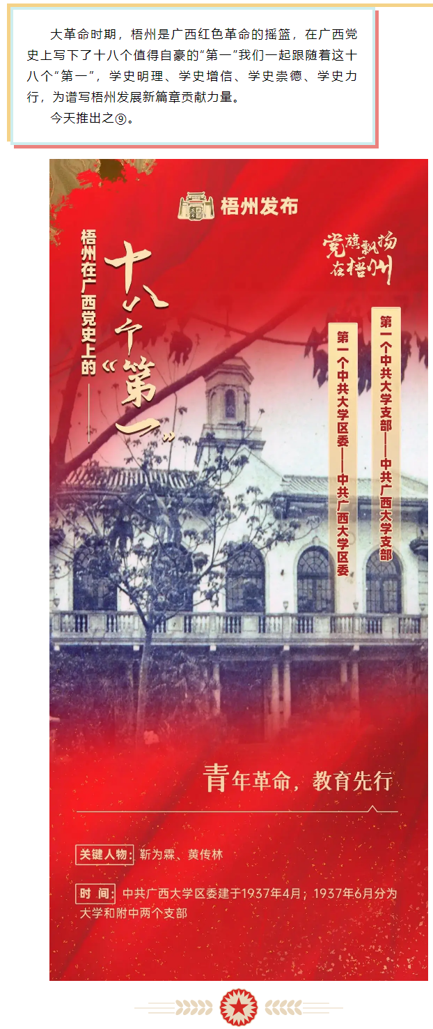 梧州18個“第一”之⑨丨廣西第一個中共大學區(qū)委、第一個中共大學支部.png