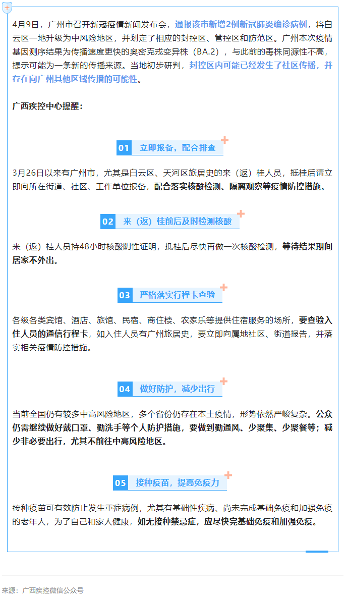 廣東一地升級為中風(fēng)險地區(qū)，廣西疾控中心提醒.png