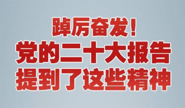 【黨的二十大】踔厲奮發(fā)！黨的二十大報(bào)告提到了這些精神